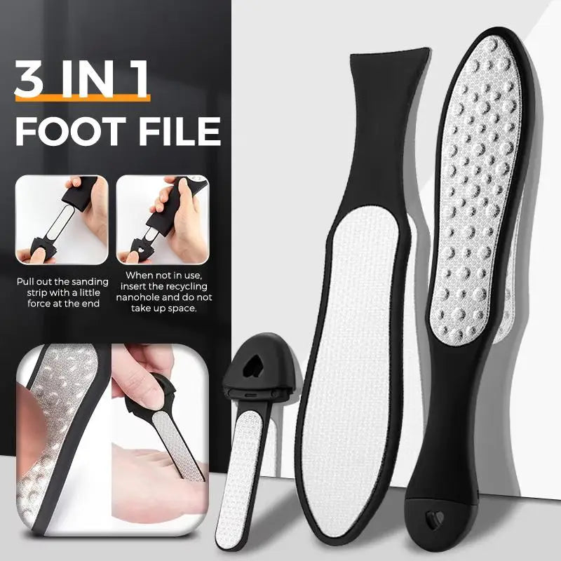 Dual-Sided Stainless Steel Foot File Pedicure Tool | Qme Foot File Tool Qme