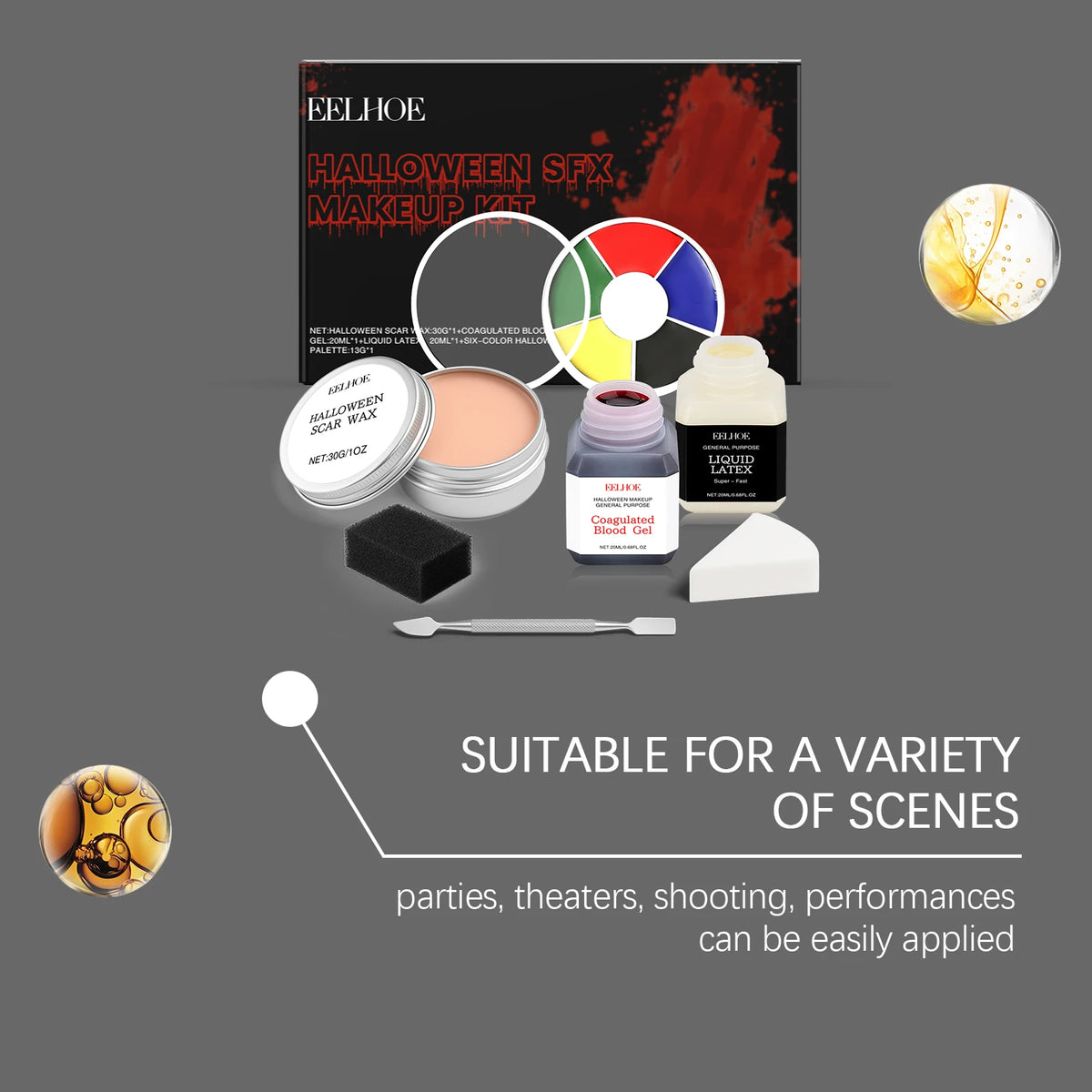 Halloween SFX Makeup Kit – Wound Scar Wax & Body Paint SFX Makeup Kit Qst
