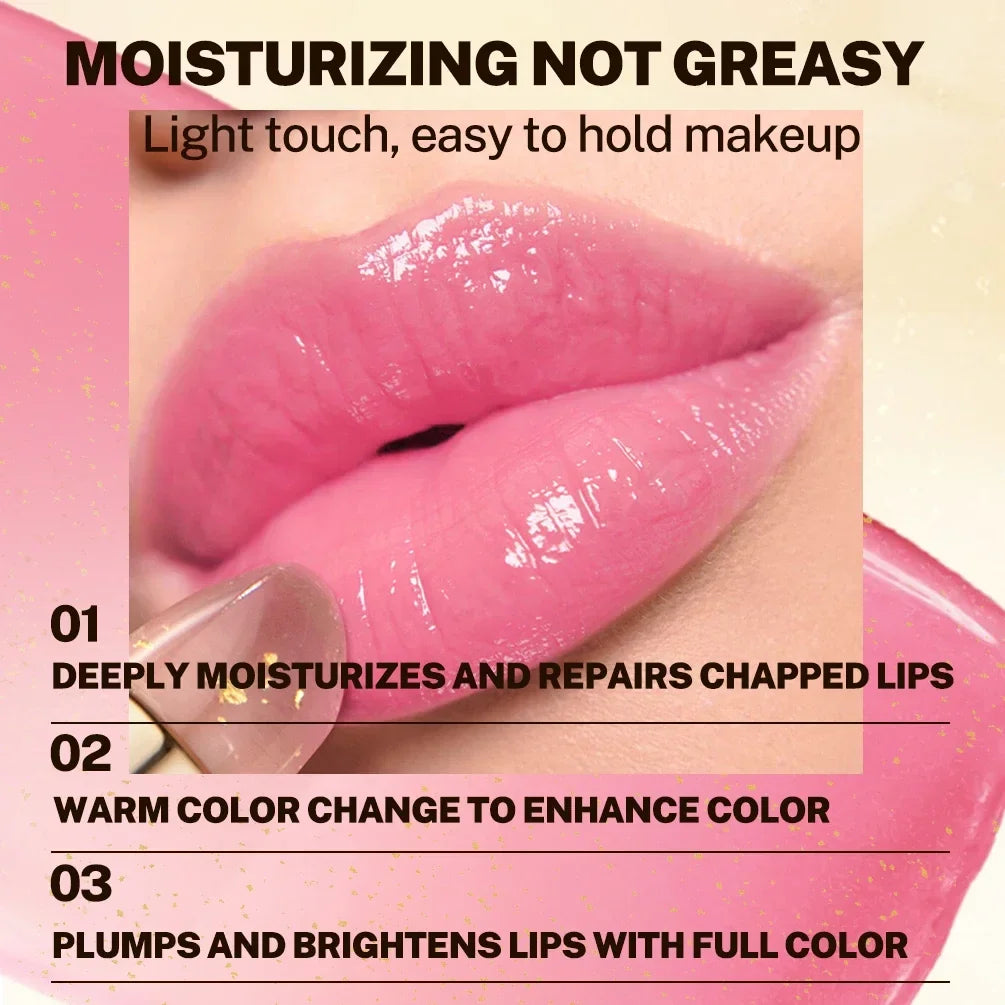 QIBEST Glitter Color-Changing Lip Balm – Long-Lasting Tint Tinted Lip Balm Qme