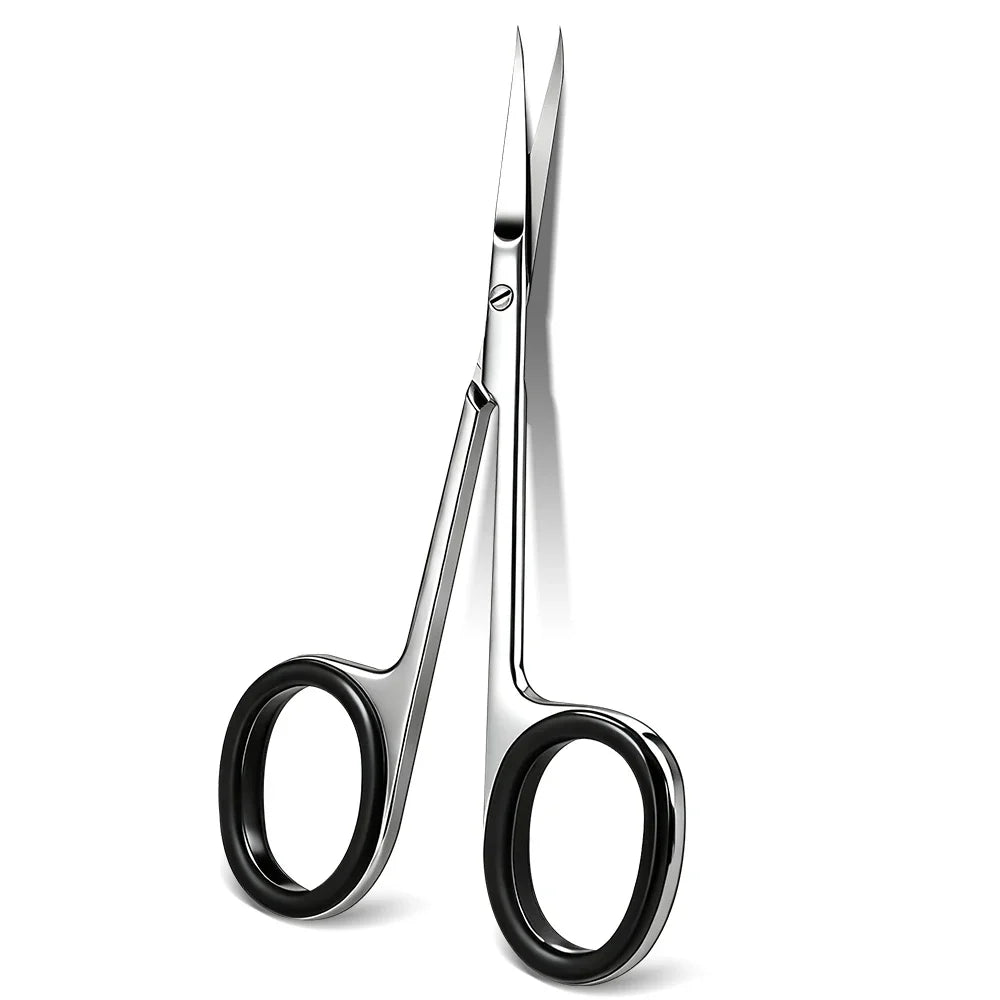Cuticle Scissors Stainless Steel Extra Fine Curved | Qme Cuticle Scissors Qme Black