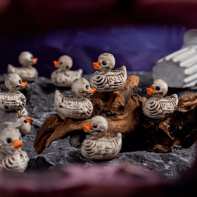 Gothic Skeleton Duck Resin Statue | Halloween Desktop Decor Resin Figurine Qme