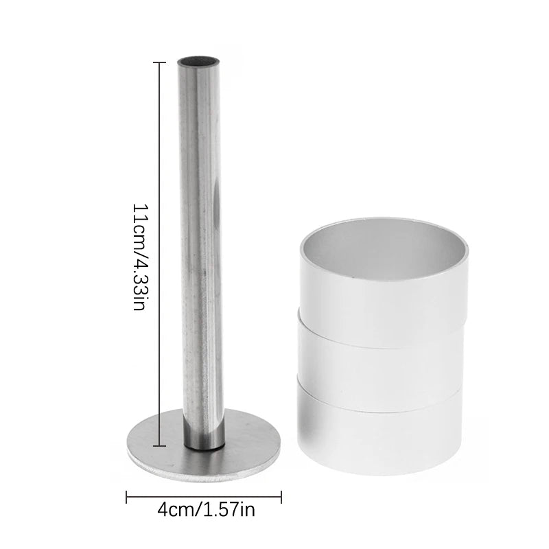 Stainless Steel Polvoron Molder & Pastry Ring Mold with Pusher Pastry Baking Mold Qst