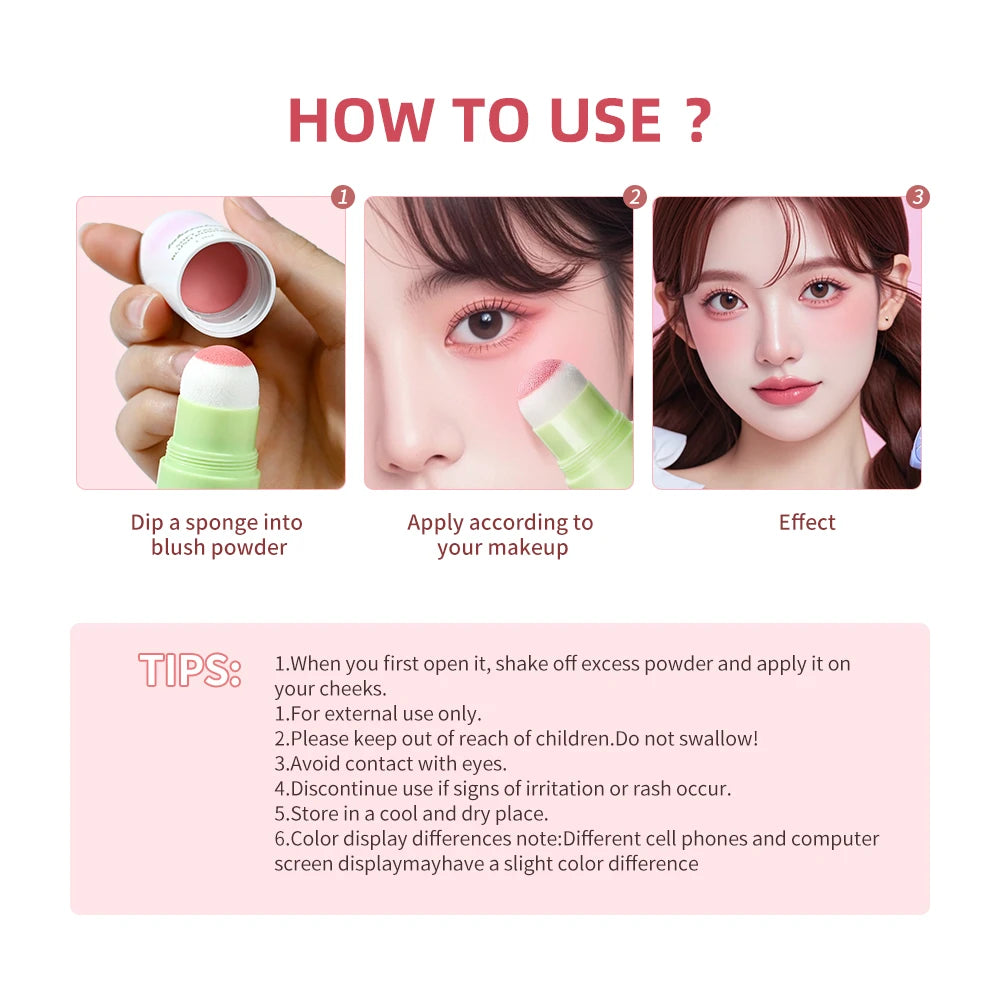 3-Color Shimmer Blush Stick – Cheeks, Eyes & Lips | Lakerain Shimmer Blush Stick Qst