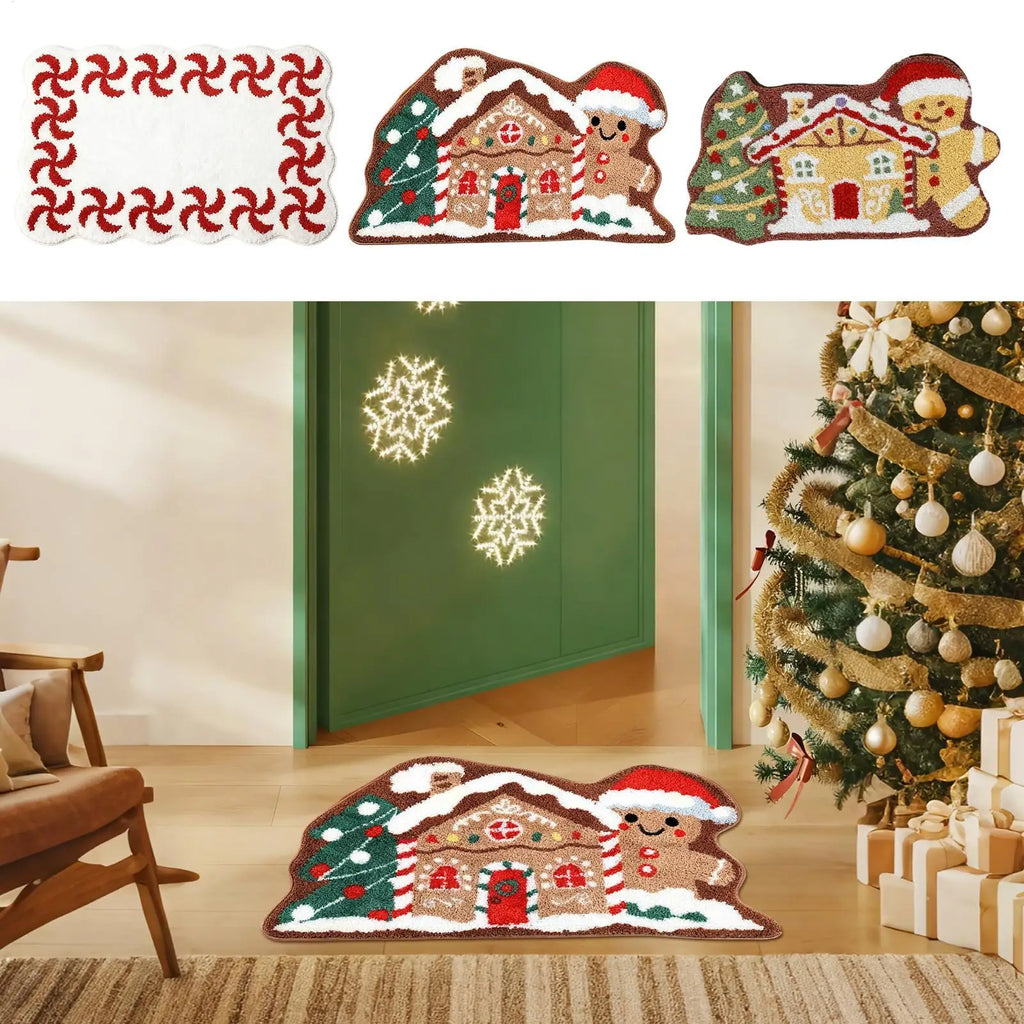 Gingerbread Christmas Doormat – Soft Non-Slip Mat 24x16 In Christmas Doormat Qme