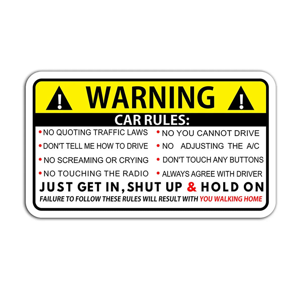 Car Safety Warning Stickers – Waterproof PVC Vinyl Decals Car Vinyl Decals Qme YELLOW
