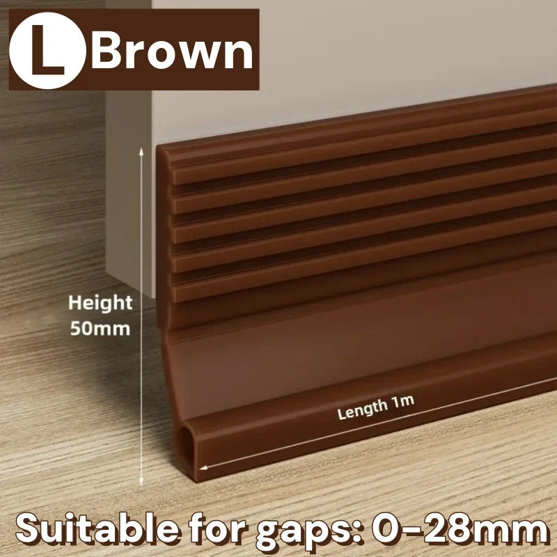 1M TPE Door Sealing Strip – Windproof, Soundproof & Waterproof Door Sealing Strip Qme Brown L