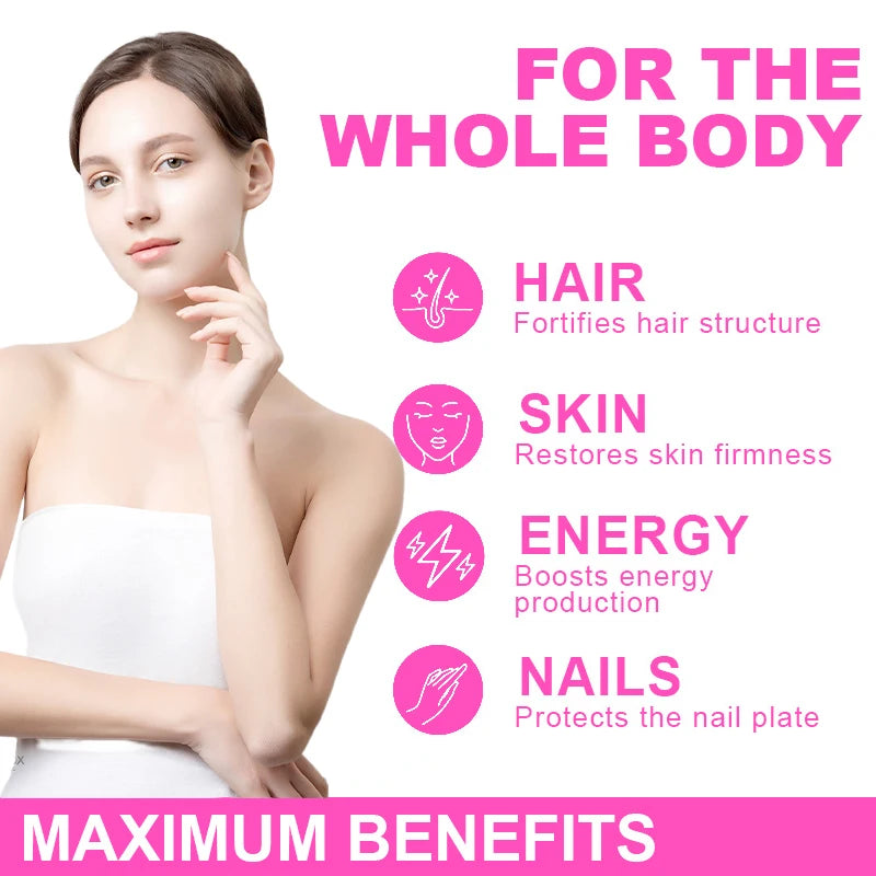 Kenofor Beauty Capsules – Collagen, Biotin, Vitamin C & Glutathione Beauty Supplement Capsules Qst