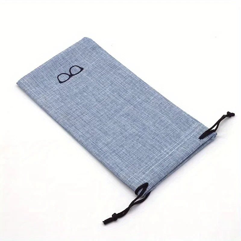 Drawstring Eyeglass Bag – Soft Linen Cloth Eyewear Pouch Eyeglass Pouch Qme
