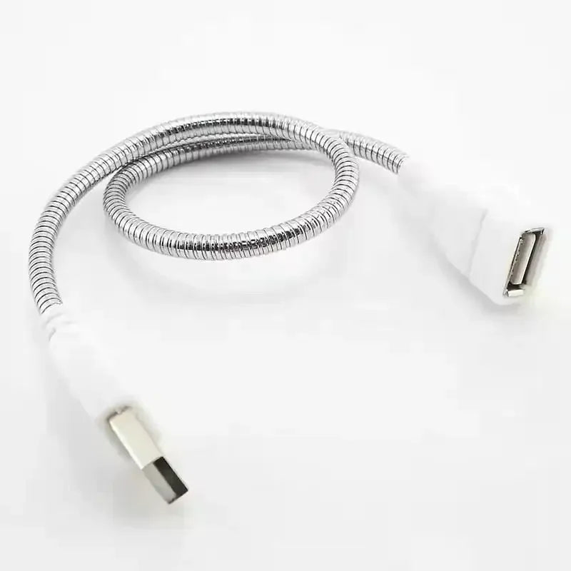 Flexible Metal Hose USB Desk Lamp Power Extension Cable 20cm USB Extension Cable Qme