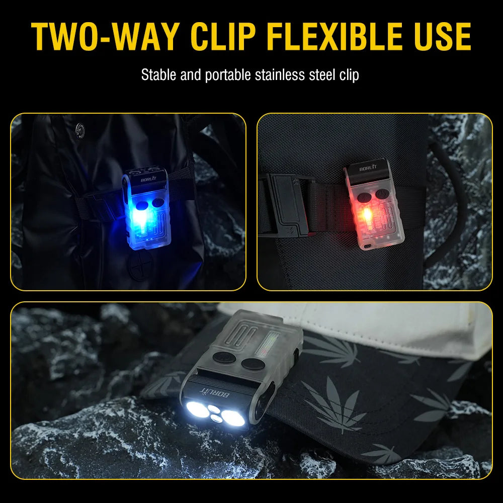 BORUiT V20 LED Keychain Flashlight – UV, Magnetic, USB-C LED Keychain Flashlight Qst