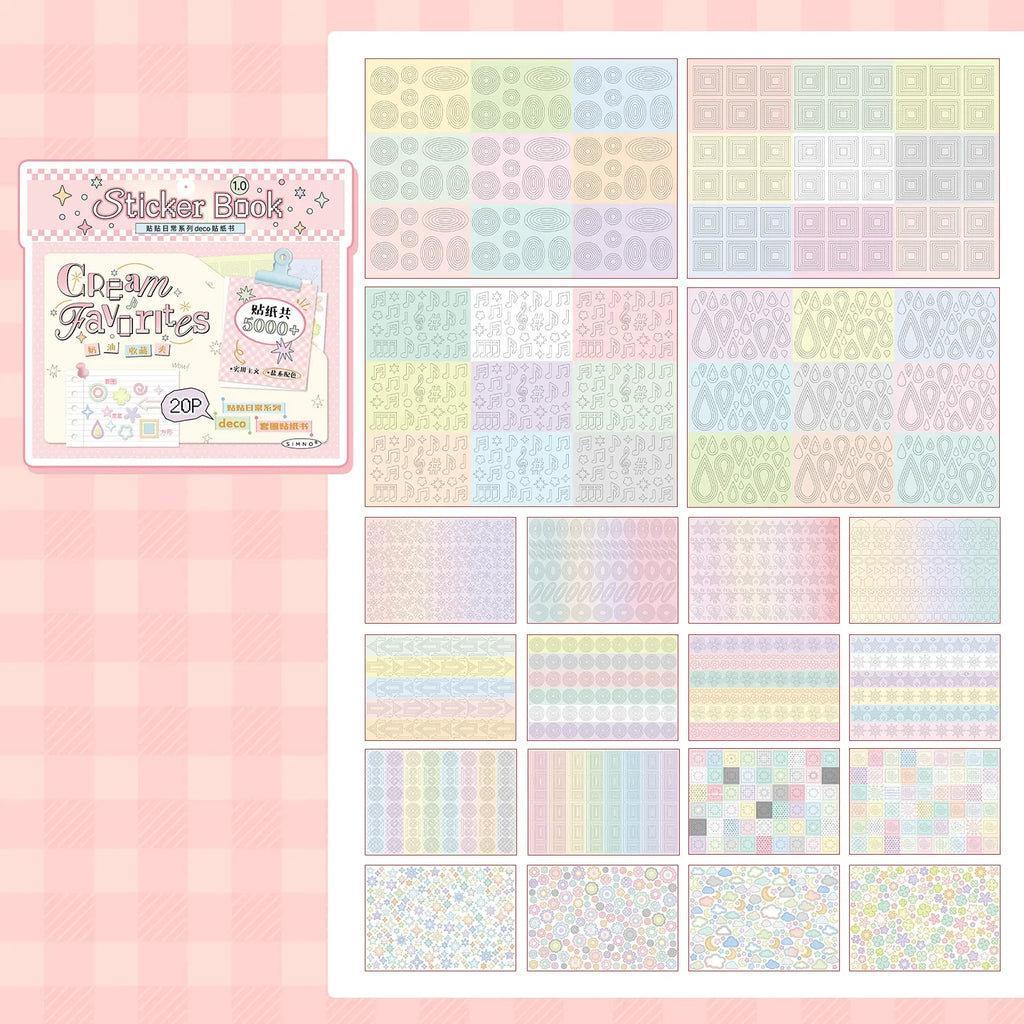 Cute Cartoon PET Die-Cut Sticker Book – 20 or 40 Sheets Die-Cut Sticker Book Qme A
