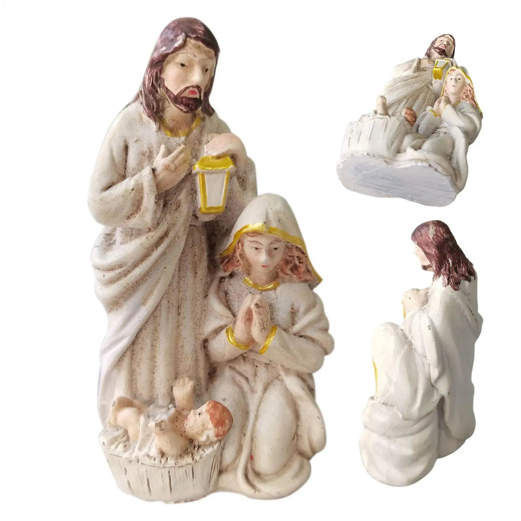 Resin Holy Family Nativity Scene Tabletop Figurine Statue Nativity Figurine Qme