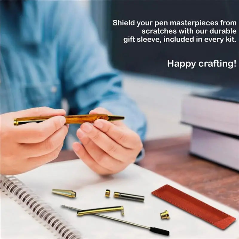 Woodturning Pen Kit – 20 Copper Slimline Pen Covers & Black Ink Pen Making Kit Qme
