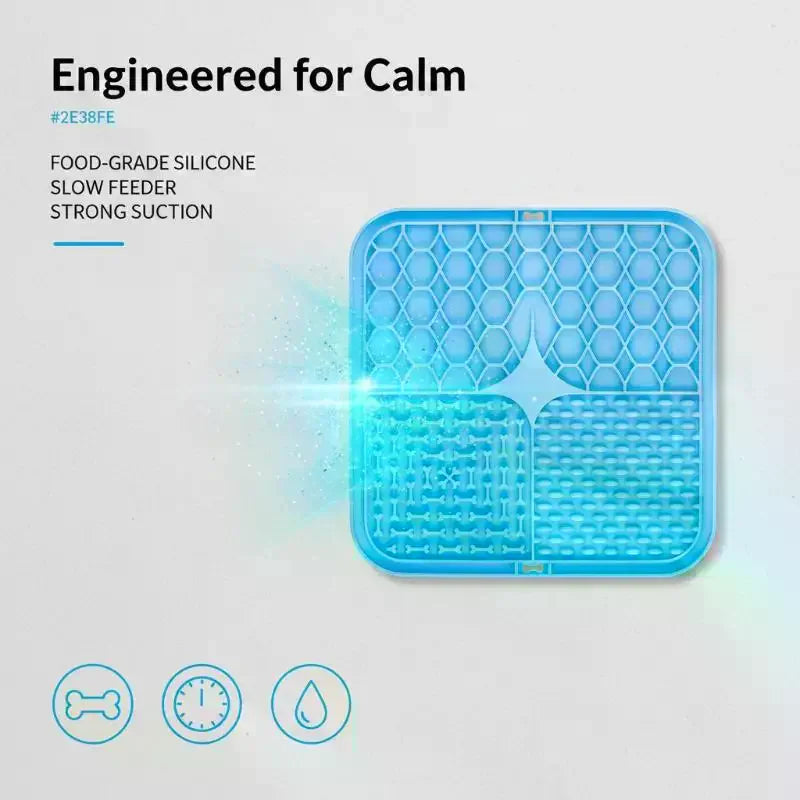 Silicone Pet Lick Mat Slow Feeder Bowl with Suction Cup Slow Feeder Lick Mat Qme