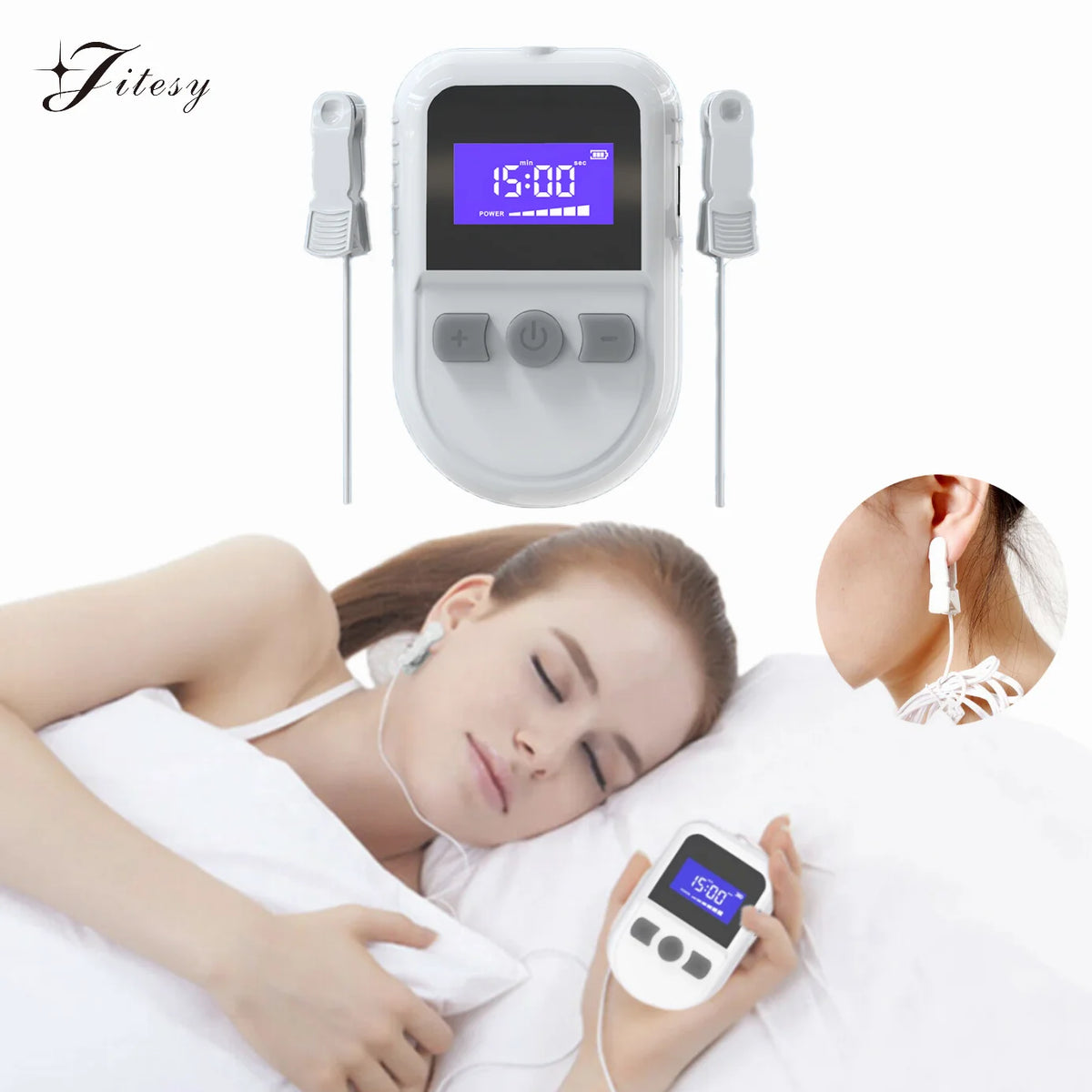 CES Sleep Aid Device – Ear Clip Microcurrent Neurostimulator CES Neurostimulator Device Qst