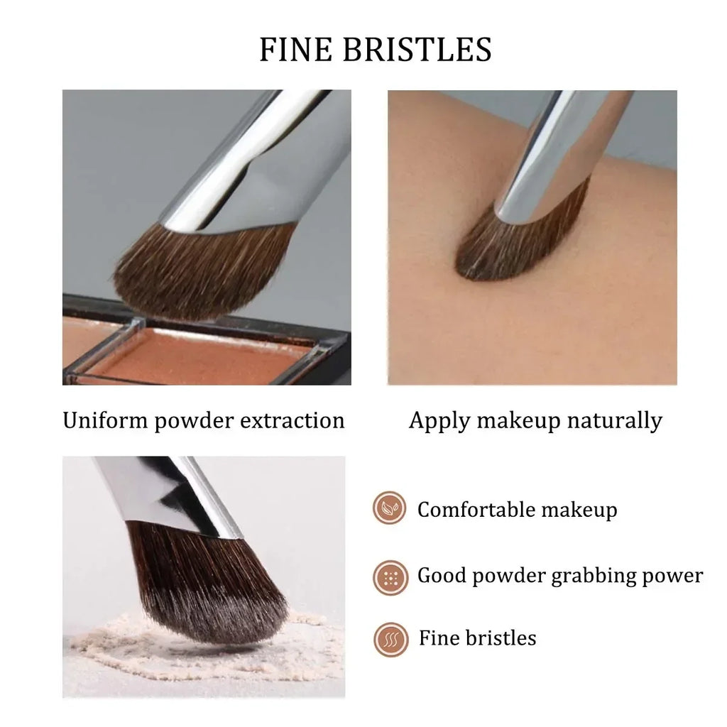 3D Contour Nose Shadow & Angled Eyeliner Brush | Travel Makeup Contour Brush Qme
