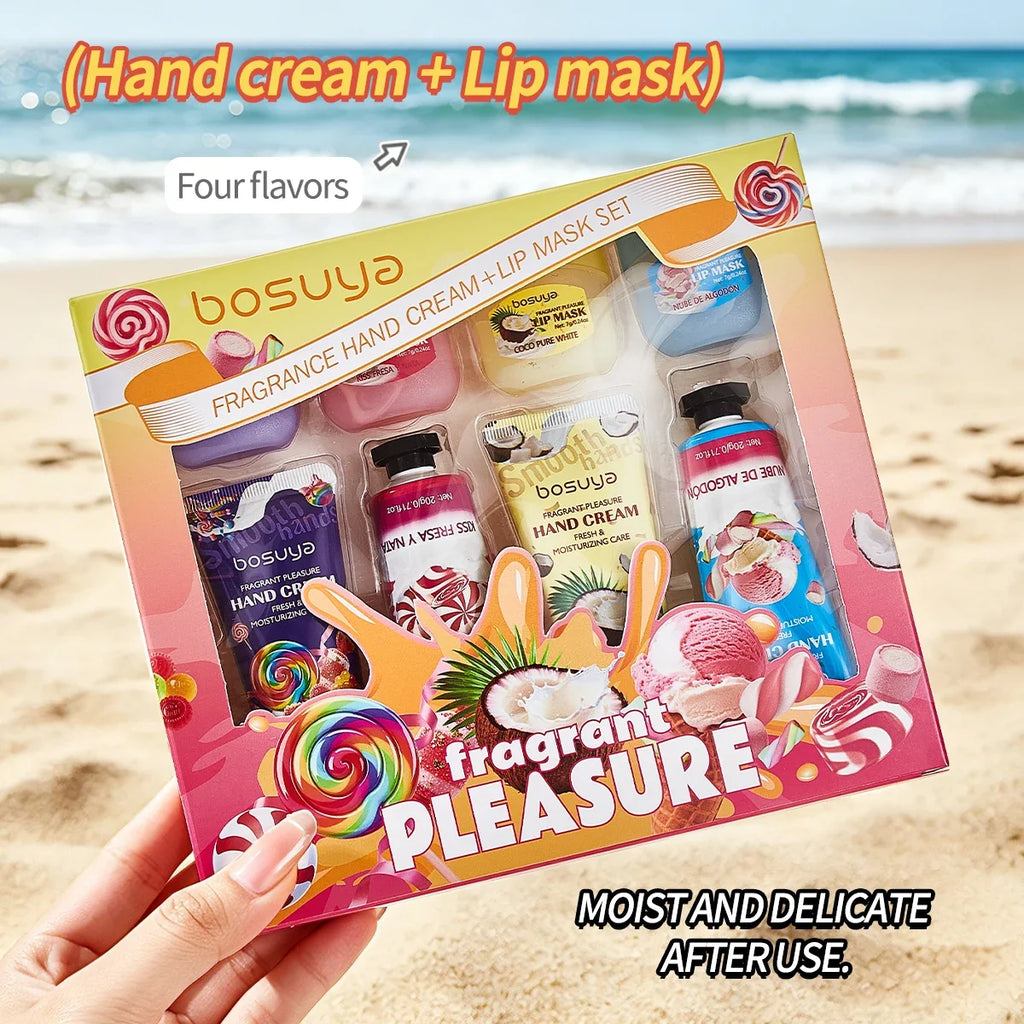 Fragrant Hand Cream & Lipstick Set – Deep Moisturizing Lip Care Hand & Lip Care Set Qme