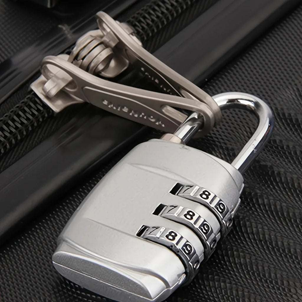 3-Digit Combination Padlock – Mini Code Lock for Luggage & Bags Combination Padlock Qme