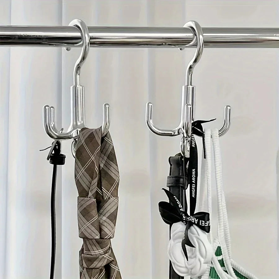 Rotating Clothes Hook Punch-Free 4-Claw Coat & Scarf Hanger Rotating Wall Hook Qme