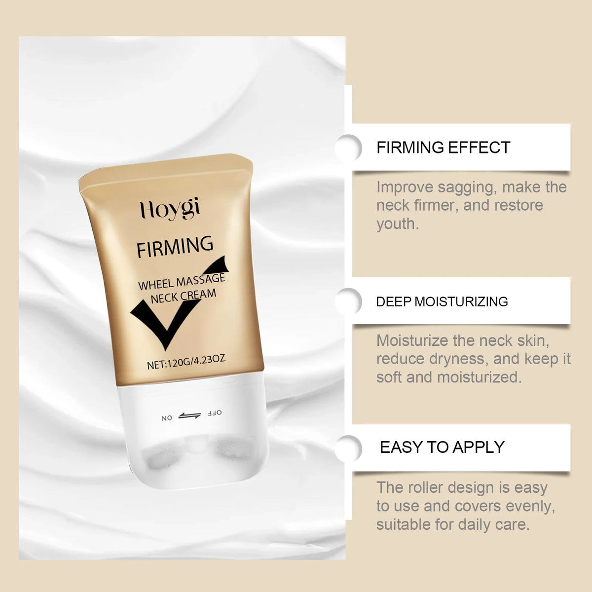 Hoygi Neck Firming Roller Cream – Hydrating Lifting Cream Neck Firming Cream Qst