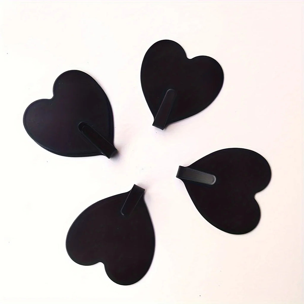 Heart-Shaped Adhesive Wall Hooks – Heavy-Duty, 3 Colors Adhesive Wall Hooks Qme