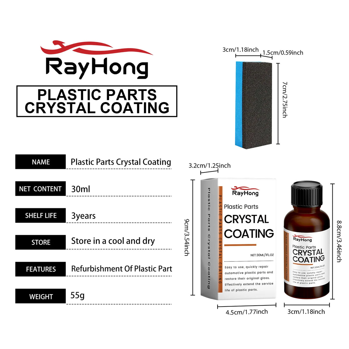 Rayhong Crystal Plastic Coating Agent – Car Gloss Protector Plastic Coating Agent Qst