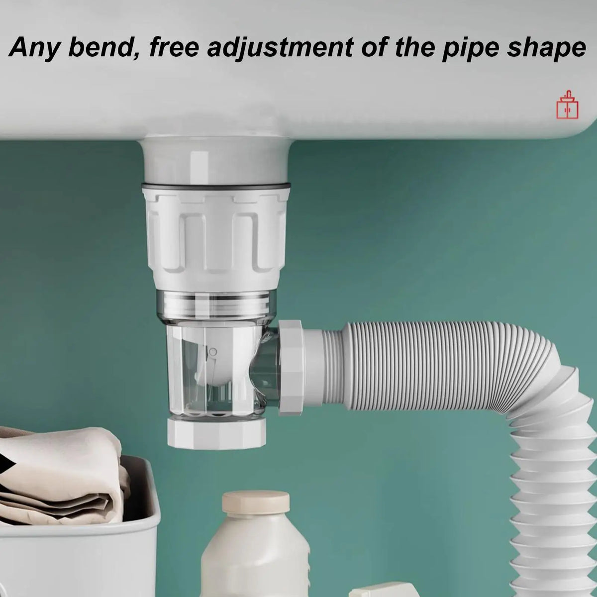 Telescoping Drain Pipe Hose – Anti-Odor Bathroom Sink Outlet Drain Pipe Hose Qme