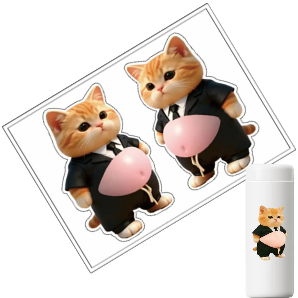 3D Cat Belly Reusable Stickers – Cute Decals for Kids & Laptops Reusable Stickers Qme