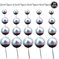 Gold Silver Ball Cake Toppers – DIY Birthday & Wedding Flags Cake Topper Set Qme 20pcs-Silver