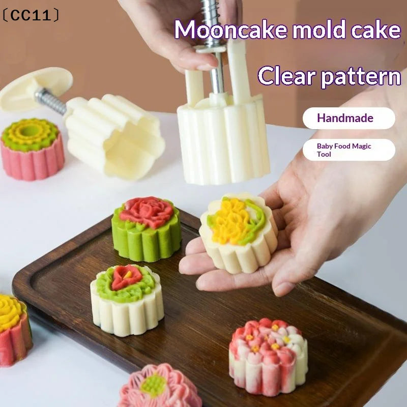 Mooncake Mold Hand Press – BPA-Free Pastry & Bean Cake Mold Pastry Baking Mold Qme