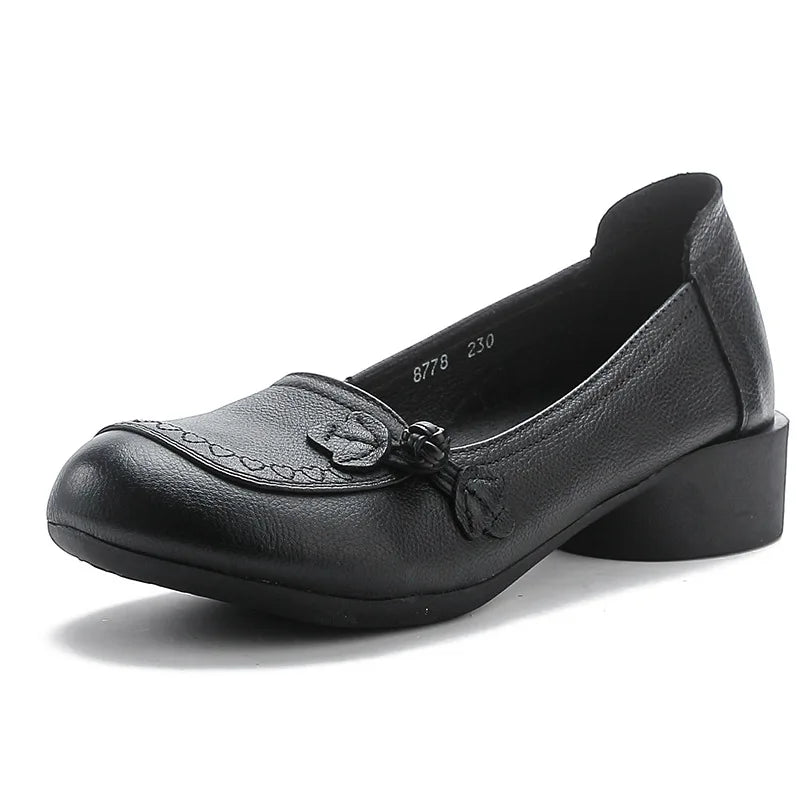Women's Retro Bowknot Ballet Flats – Slip-On Square Toe Loafers Ballet Flats Qst Black 39