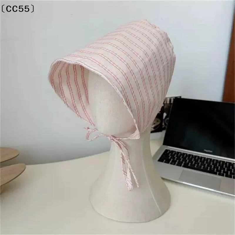Women's Striped Bucket Hat – Wide Brim Japanese Sun Hat Women's Sun Hat Qst