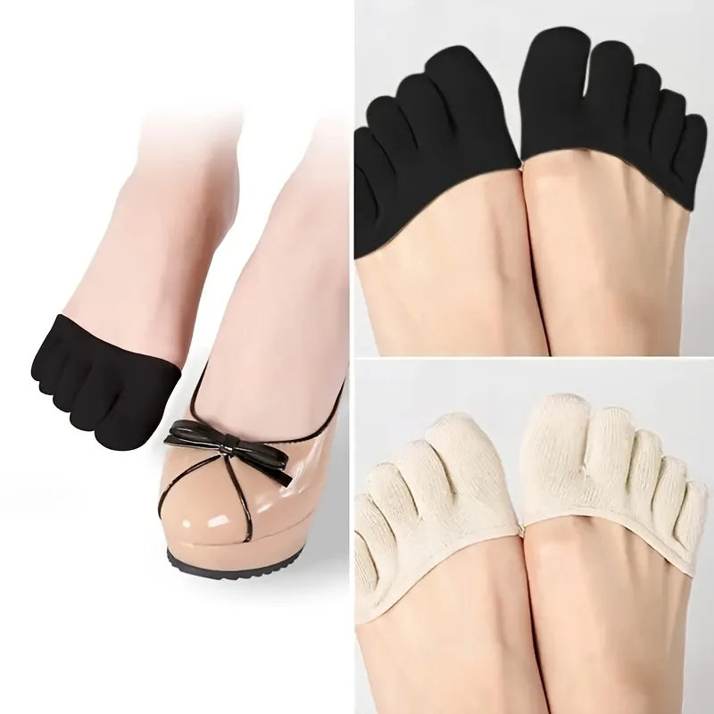 Women's Five Toe Half Palm Socks – Invisible High Heel Forefoot Pad Forefoot Toe Socks Qme