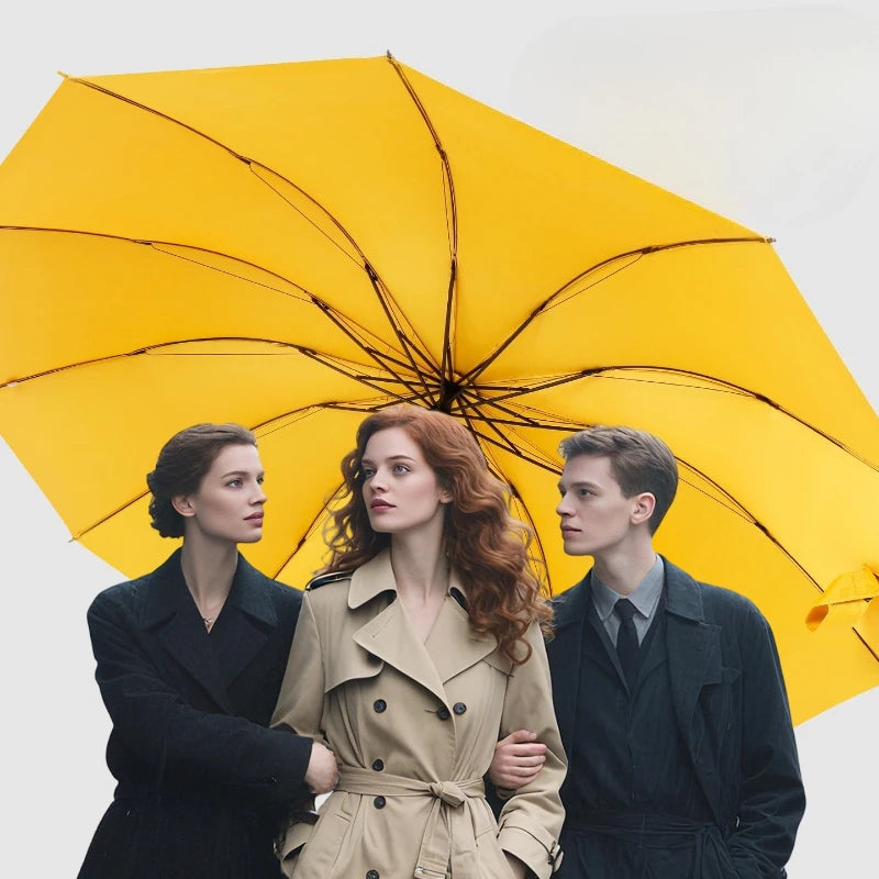 128cm Large Windproof Reversible Rain & Sun Umbrella – Unisex Windproof Rain Umbrella Qst