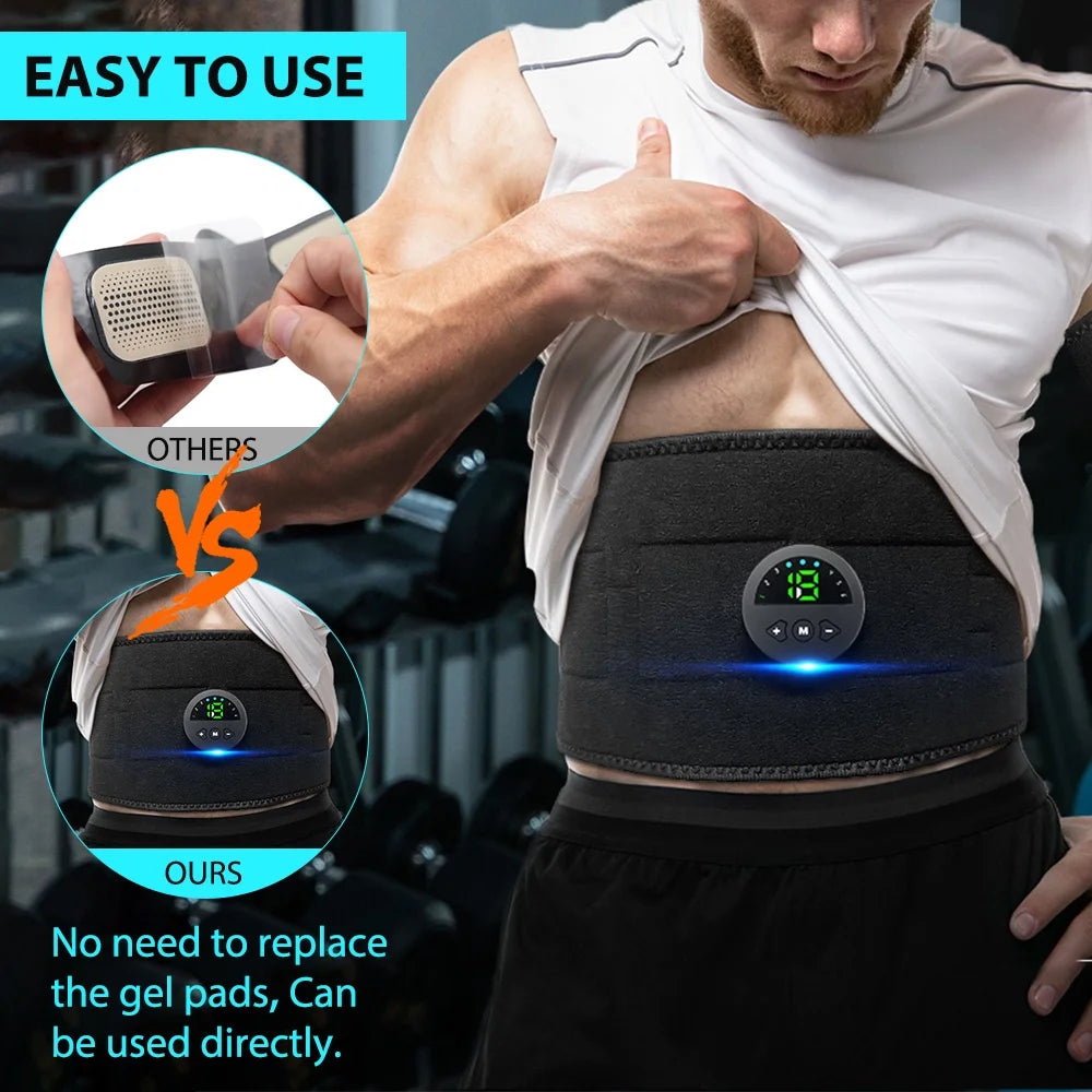 EMS Abdominal Toning Belt – 6 Modes, 18 Levels, USB Rechargeable EMS Fitness Belt Qst