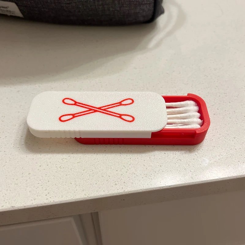Mini Sliding Cotton Swab Storage Box – Portable Travel Case Swab Storage Case Qst
