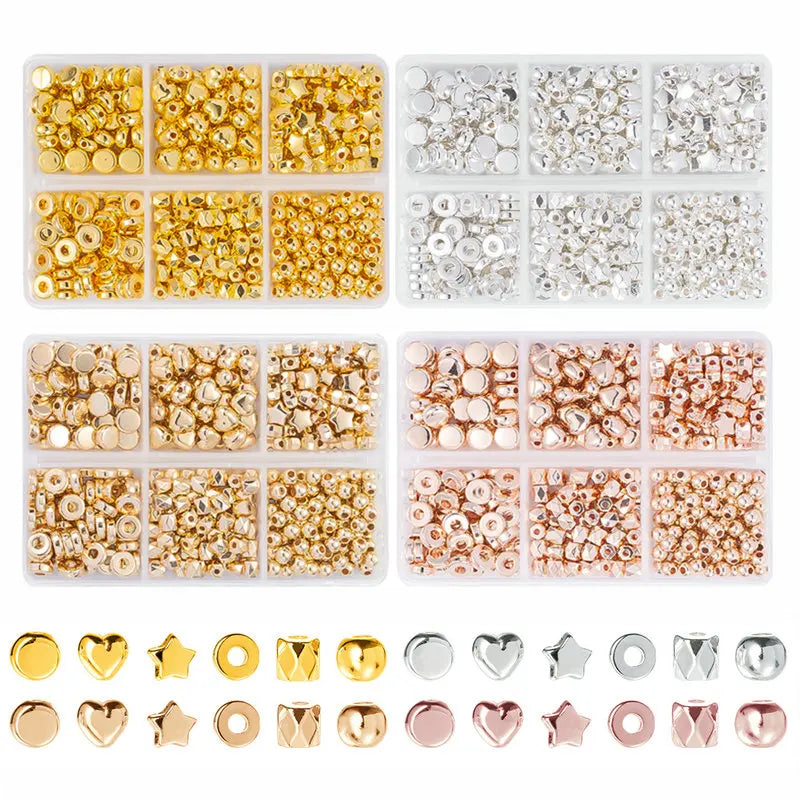 CCB Spacer Beads Set – 6 Styles Assorted Gold Jewelry Making Jewelry Making Beads Qme