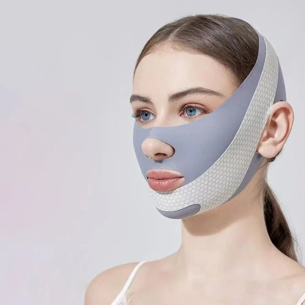 V-Shape Face Lifting Bandage | Night Sleeping Chin Strap Face Lifting Bandage Qme Light Grey