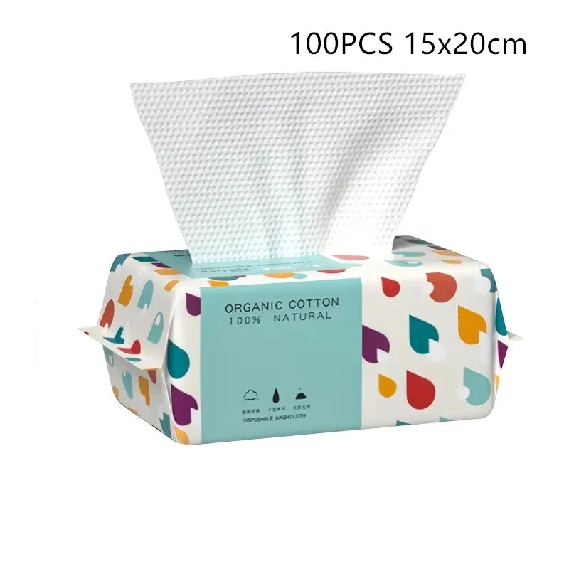 100-Count Disposable Face Towels – Soft Non-Woven Washcloths Disposable Face Towels Qme