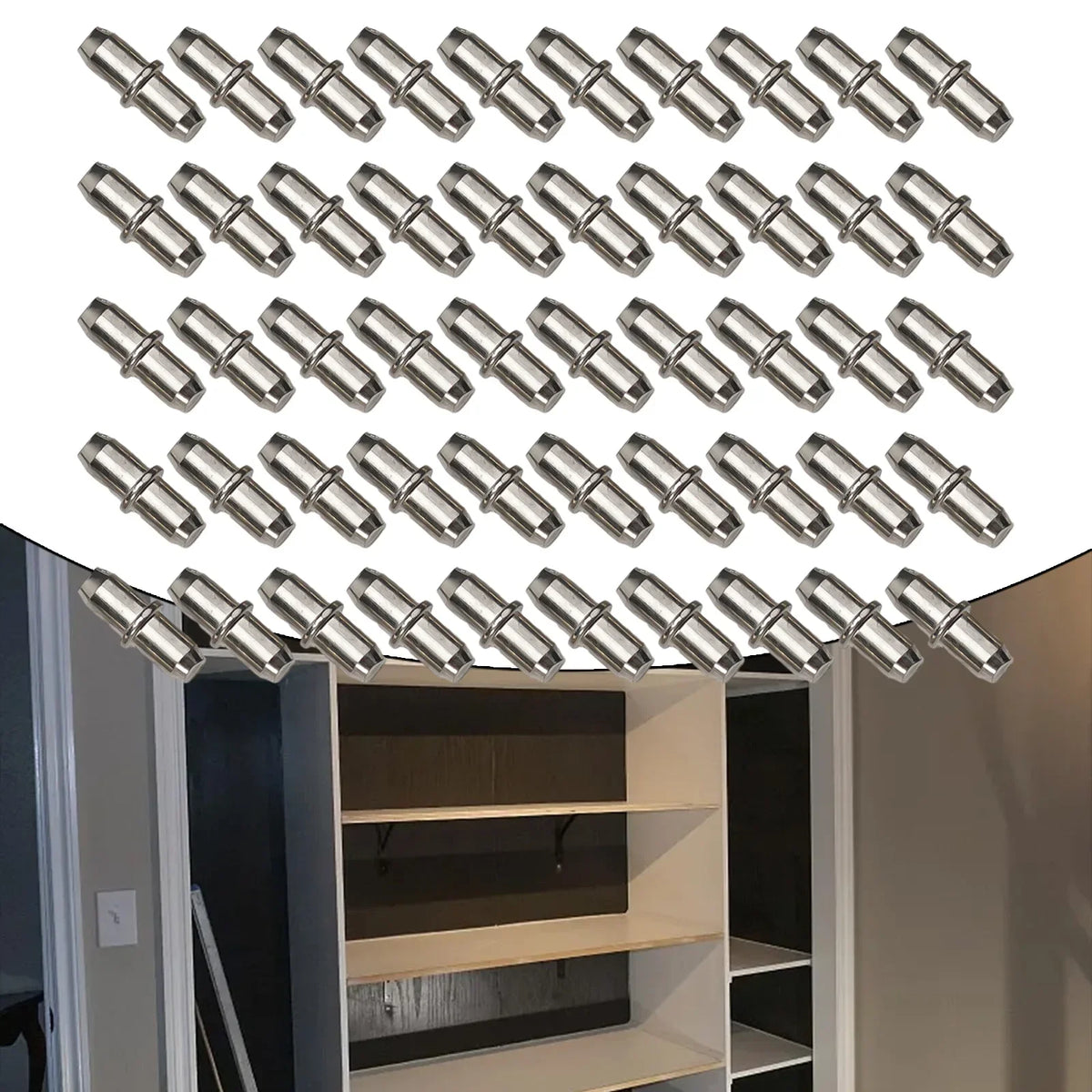 Shelf Support Pegs Plated Bracket Pins for Cabinet & Closet Shelf Support Pegs Qme