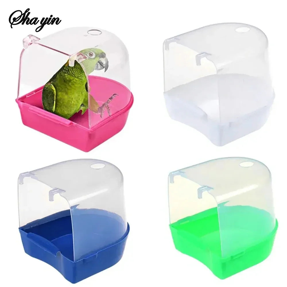 Hanging Bird Bath Bowl for Parrots & Parakeets | Plastic Bird Bath Bowl Qme