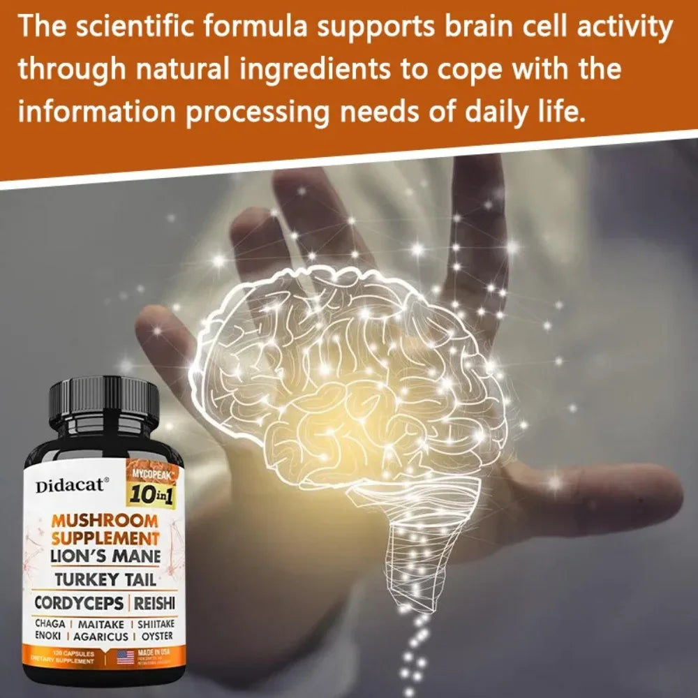10x Mushroom Complex – Immunity, Energy & Cognitive Support Mushroom Supplement Qst