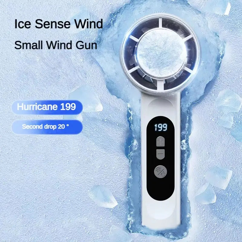 Rechargeable Mini Handheld Fan – 199-Speed Ice Cooling USB Handheld Personal Fan Qst