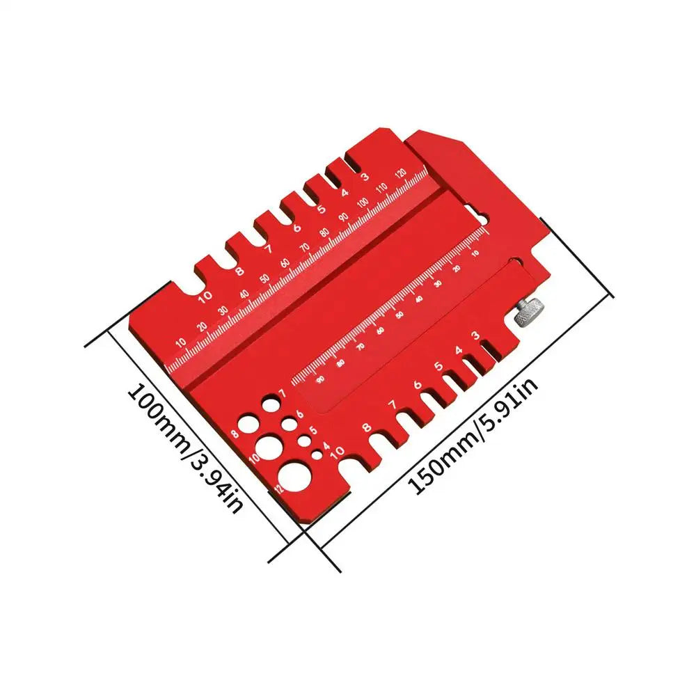Woodworking Tenon Measuring Gauge – Aluminum Alloy Workshop Ruler Woodworking Measuring Gauge Qme China Mainland Red