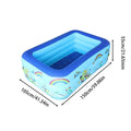 Kids Inflatable Rectangle Pool – Safe Backyard Water Play Inflatable Kids Pool Qme 150x105x55cm