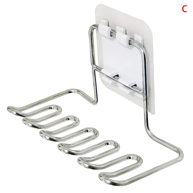Wall-Mounted Stainless Steel Toothbrush & Razor Holder Toothbrush Holder Qst C