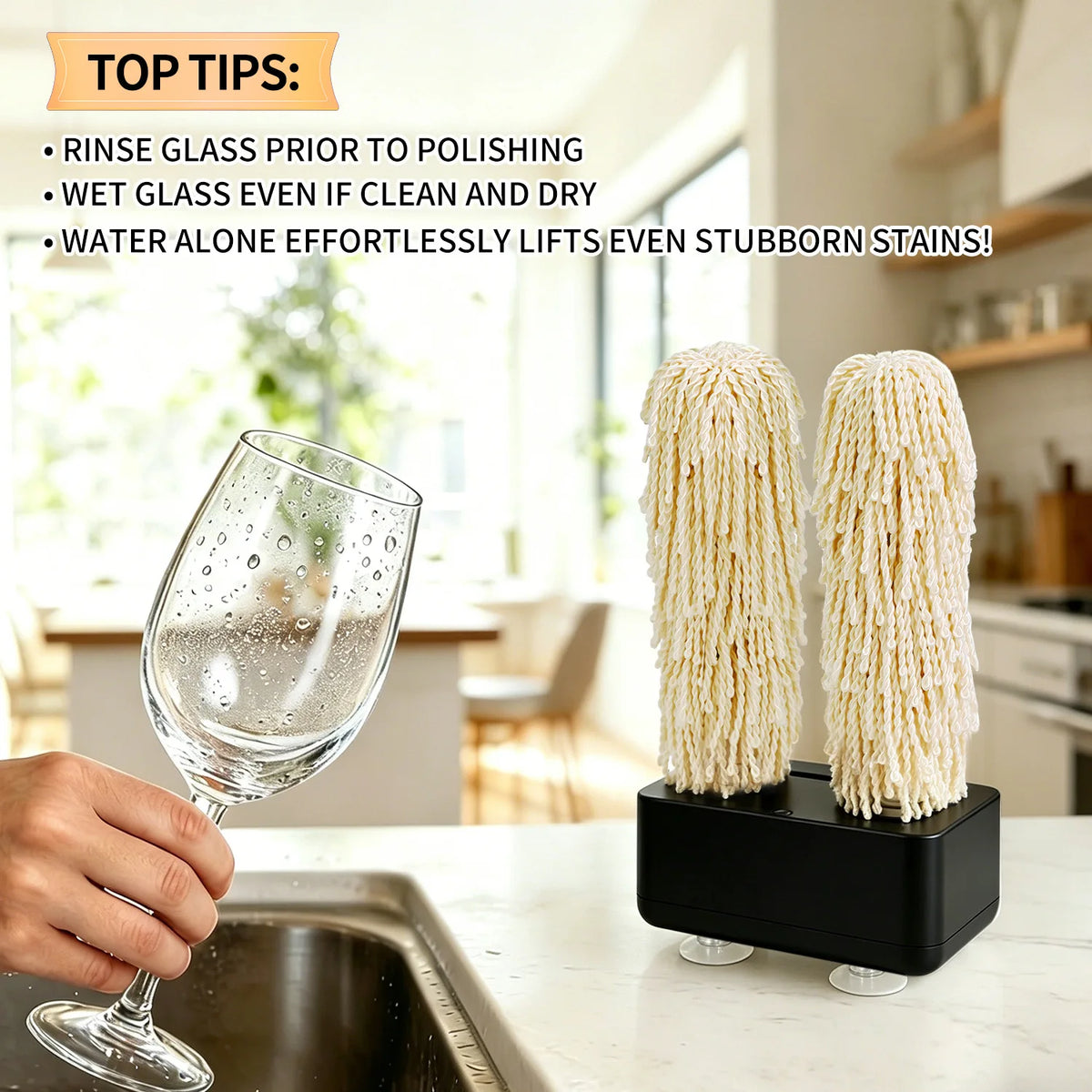Electric Glass Cup Polisher – Automatic Glassware Cleaner Glassware Cleaner Machine Qst