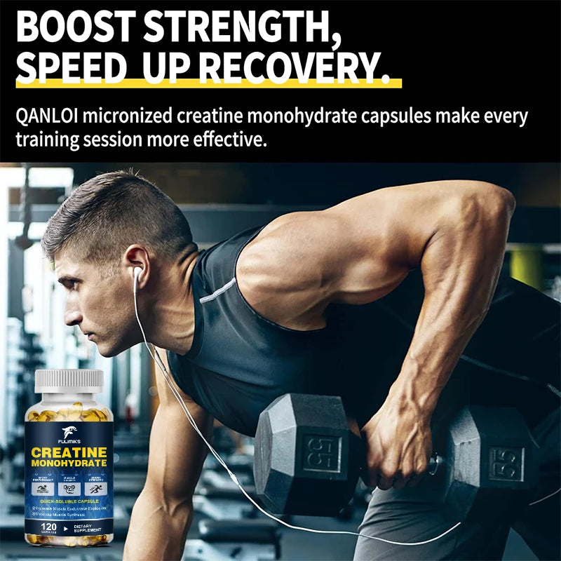 Creatine Monohydrate Capsules – Strength & Muscle Support Creatine Supplement Qst