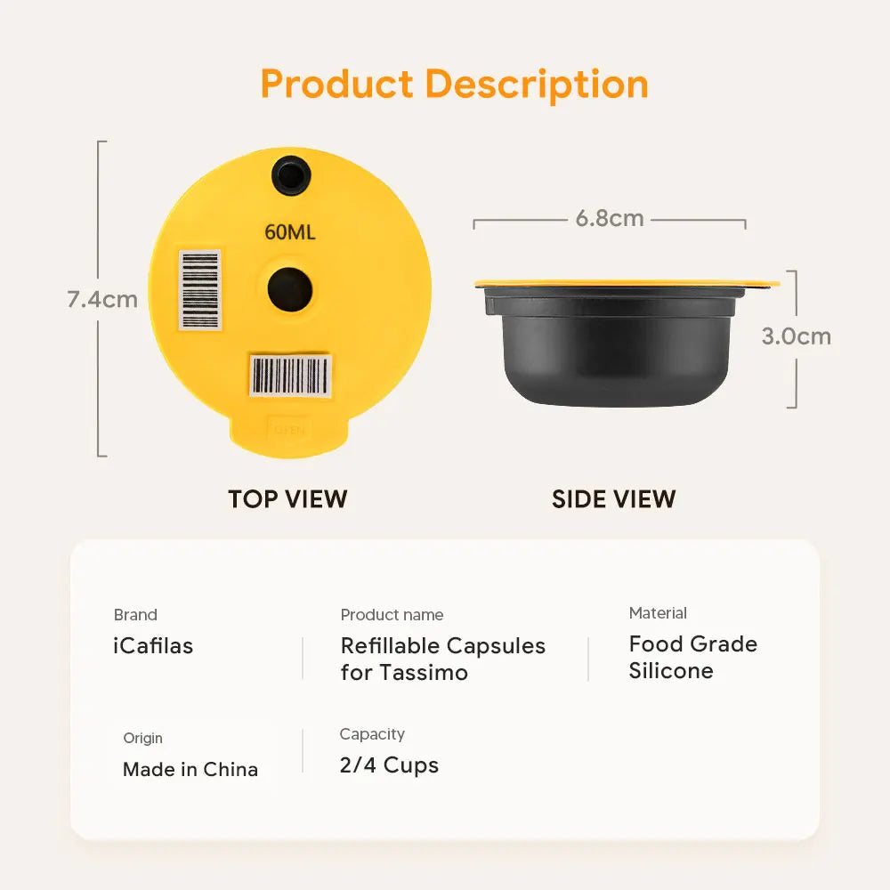 Reusable Coffee Pods for Tassimo Bosch – Refillable Capsule Kit Reusable Coffee Pods Qst