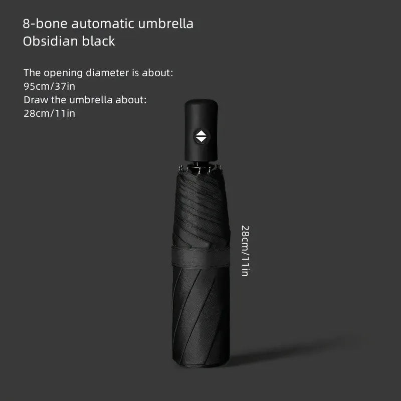 8-Rib Auto Folding Umbrella One-Touch Open/Close – Unisex Folding Umbrella Qst